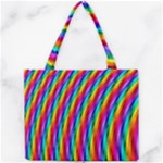 Psychedelic Rainbow Glitter Stripes Mini Tote Bag