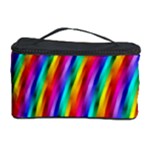 Psychedelic Rainbow Glitter Stripes Cosmetic Storage Case