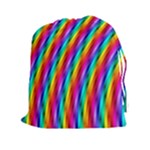 Psychedelic Rainbow Glitter Stripes Drawstring Pouch (XXL)