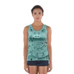 Retro Vintage Turquoise Rotary Dial Spiral Droste Women s Sport Tank Top 