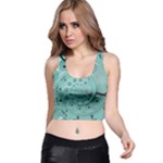 Retro Vintage Turquoise Rotary Dial Spiral Droste Racer Back Crop Top