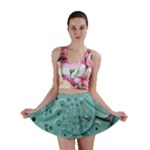 Retro Vintage Turquoise Rotary Dial Spiral Droste Mini Skirt