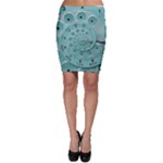 Retro Vintage Turquoise Rotary Dial Spiral Droste Bodycon Skirt