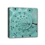 Retro Vintage Turquoise Rotary Dial Spiral Droste Mini Canvas 4  x 4  (Stretched)