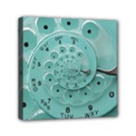 Retro Vintage Turquoise Rotary Dial Spiral Droste Mini Canvas 6  x 6  (Stretched)