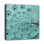 Retro Vintage Turquoise Rotary Dial Spiral Droste Mini Canvas 8  x 8  (Stretched)