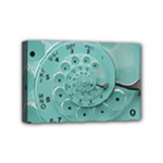 Retro Vintage Turquoise Rotary Dial Spiral Droste Mini Canvas 6  x 4  (Stretched)