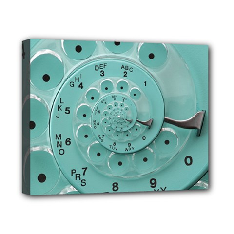 Retro Vintage Turquoise Rotary Dial Spiral Droste Canvas 10  x 8  (Stretched) from ArtsNow.com