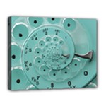 Retro Vintage Turquoise Rotary Dial Spiral Droste Canvas 14  x 11  (Stretched)