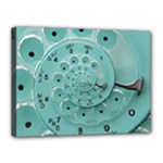 Retro Vintage Turquoise Rotary Dial Spiral Droste Canvas 16  x 12  (Stretched)