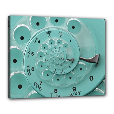 Retro Vintage Turquoise Rotary Dial Spiral Droste Canvas 20  x 16  (Stretched) from ArtsNow.com