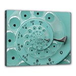 Retro Vintage Turquoise Rotary Dial Spiral Droste Canvas 20  x 16  (Stretched)