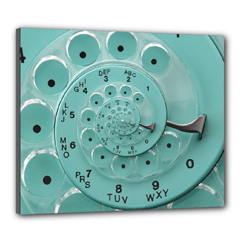 Retro Vintage Turquoise Rotary Dial Spiral Droste Canvas 24  x 20  (Stretched) from ArtsNow.com