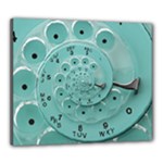 Retro Vintage Turquoise Rotary Dial Spiral Droste Canvas 24  x 20  (Stretched)