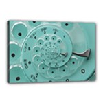 Retro Vintage Turquoise Rotary Dial Spiral Droste Canvas 18  x 12  (Stretched)