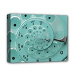 Retro Vintage Turquoise Rotary Dial Spiral Droste Deluxe Canvas 14  x 11  (Stretched)