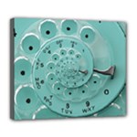 Retro Vintage Turquoise Rotary Dial Spiral Droste Deluxe Canvas 24  x 20  (Stretched)