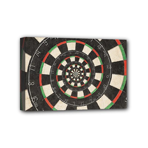 Spiral Dart Board Droste Effect  Mini Canvas 6  x 4  (Stretched) from ArtsNow.com