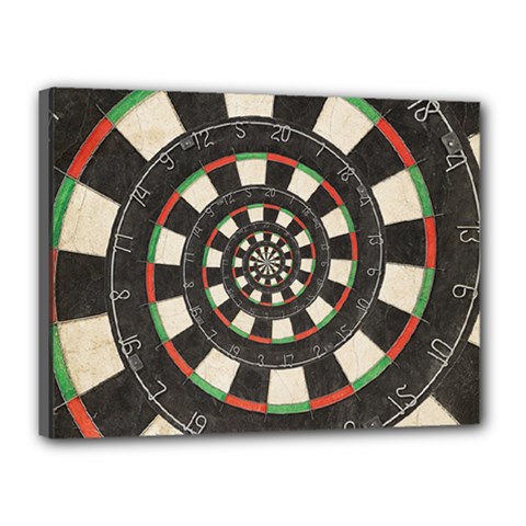 Spiral Dart Board Droste Effect  Canvas 16  x 12  (Stretched) from ArtsNow.com