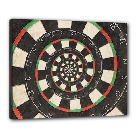 Spiral Dart Board Droste Effect  Canvas 20  x 16  (Stretched) from ArtsNow.com