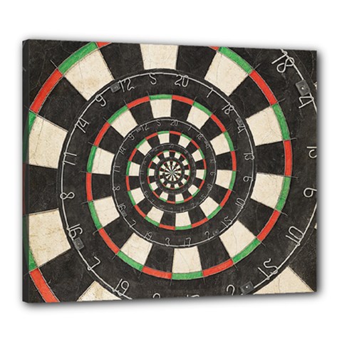 Spiral Dart Board Droste Effect  Canvas 24  x 20  (Stretched) from ArtsNow.com