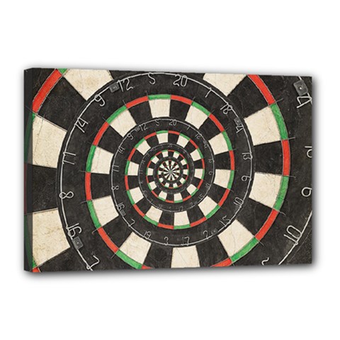 Spiral Dart Board Droste Effect  Canvas 18  x 12  (Stretched) from ArtsNow.com