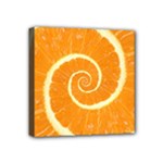 Spiral Citrus Orange Droste  Mini Canvas 4  x 4  (Stretched)