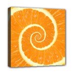 Spiral Citrus Orange Droste  Mini Canvas 8  x 8  (Stretched)