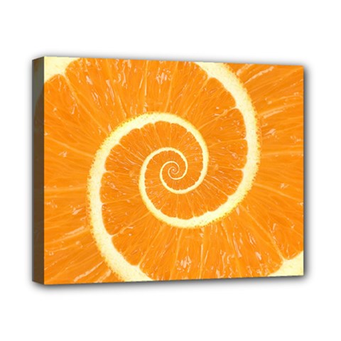 Spiral Citrus Orange Droste  Canvas 10  x 8  (Stretched) from ArtsNow.com