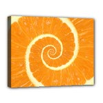 Spiral Citrus Orange Droste  Canvas 14  x 11  (Stretched)