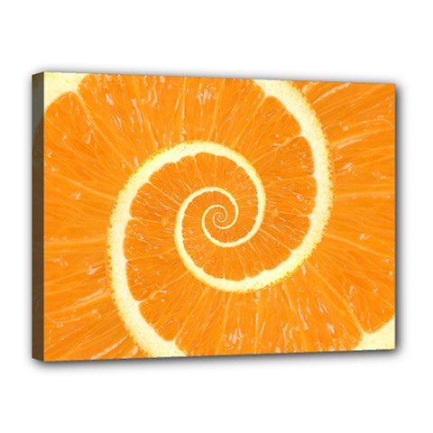 Spiral Citrus Orange Droste  Canvas 16  x 12  (Stretched) from ArtsNow.com