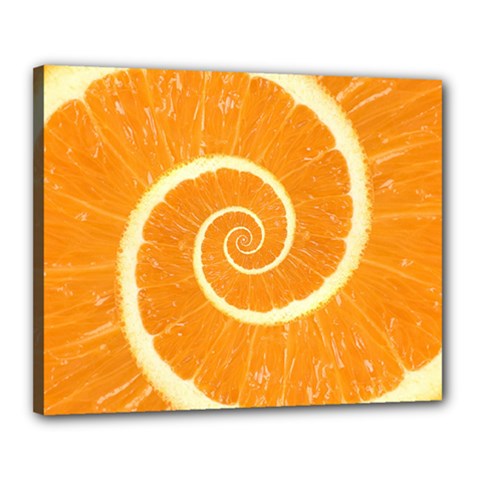 Spiral Citrus Orange Droste  Canvas 20  x 16  (Stretched) from ArtsNow.com