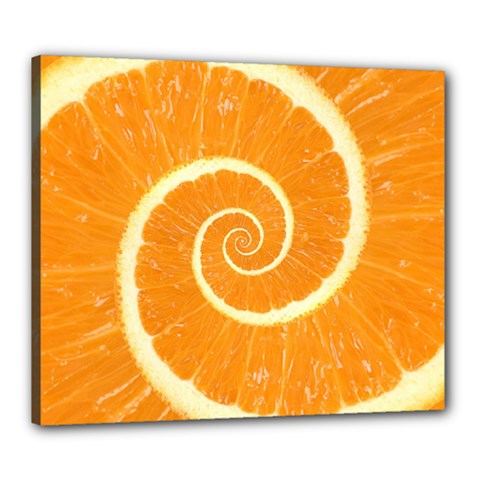 Spiral Citrus Orange Droste  Canvas 24  x 20  (Stretched) from ArtsNow.com