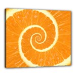 Spiral Citrus Orange Droste  Canvas 24  x 20  (Stretched)