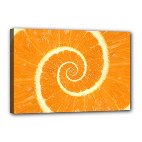 Spiral Citrus Orange Droste  Canvas 18  x 12  (Stretched) from ArtsNow.com