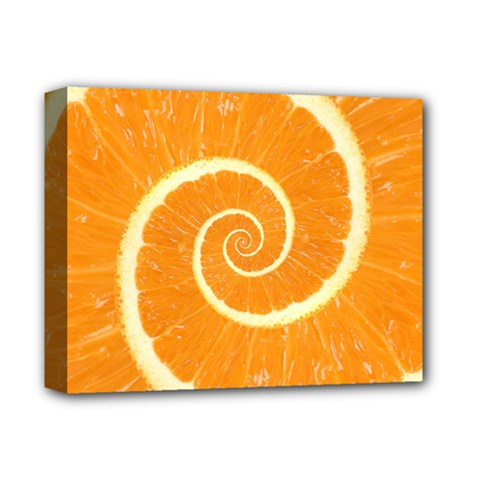 Spiral Citrus Orange Droste  Deluxe Canvas 14  x 11  (Stretched) from ArtsNow.com