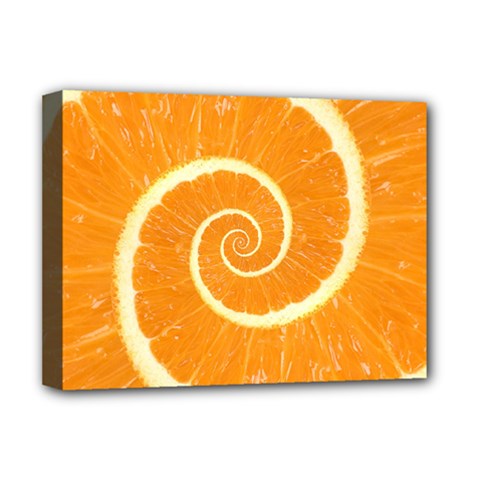 Spiral Citrus Orange Droste  Deluxe Canvas 16  x 12  (Stretched)  from ArtsNow.com