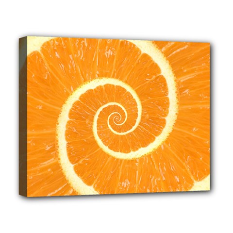 Spiral Citrus Orange Droste  Deluxe Canvas 20  x 16  (Stretched) from ArtsNow.com