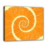 Spiral Citrus Orange Droste  Deluxe Canvas 24  x 20  (Stretched)