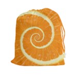 Spiral Citrus Orange Droste  Drawstring Pouch (XXL)