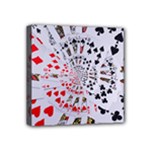 Poker Royal Flush All Suits Droste Spiral Mini Canvas 4  x 4  (Stretched)