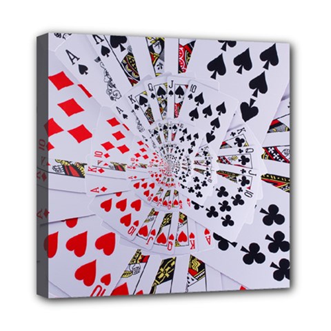 Poker Royal Flush All Suits Droste Spiral Mini Canvas 8  x 8  (Stretched) from ArtsNow.com