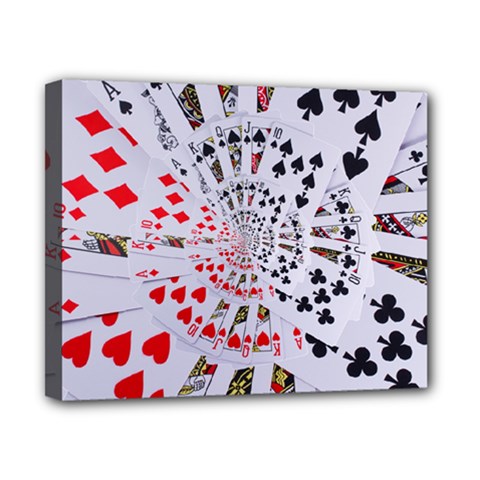 Poker Royal Flush All Suits Droste Spiral Canvas 10  x 8  (Stretched) from ArtsNow.com