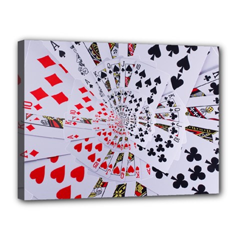 Poker Royal Flush All Suits Droste Spiral Canvas 16  x 12  (Stretched) from ArtsNow.com