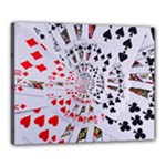 Poker Royal Flush All Suits Droste Spiral Canvas 20  x 16  (Stretched)