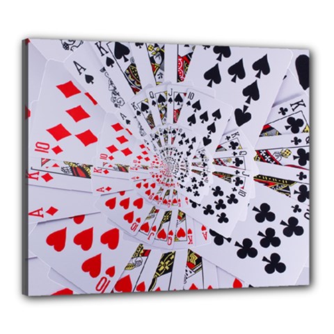 Poker Royal Flush All Suits Droste Spiral Canvas 24  x 20  (Stretched) from ArtsNow.com