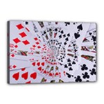 Poker Royal Flush All Suits Droste Spiral Canvas 18  x 12  (Stretched)