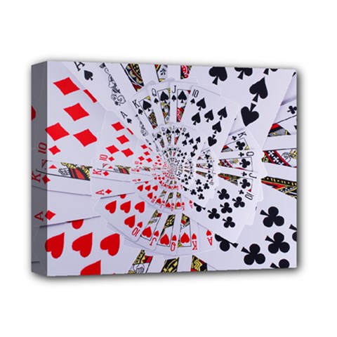 Poker Royal Flush All Suits Droste Spiral Deluxe Canvas 14  x 11  (Stretched) from ArtsNow.com