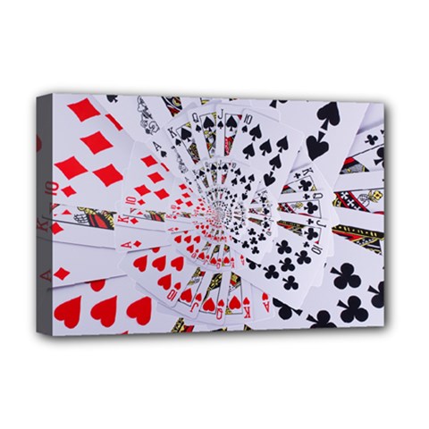 Poker Royal Flush All Suits Droste Spiral Deluxe Canvas 18  x 12  (Stretched) from ArtsNow.com