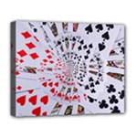 Poker Royal Flush All Suits Droste Spiral Deluxe Canvas 20  x 16  (Stretched)